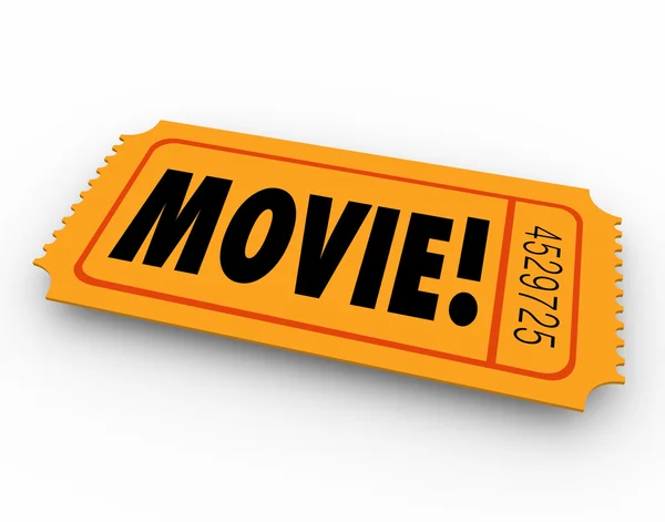 Movie word on a pass or ticket — Stock Photo, Image