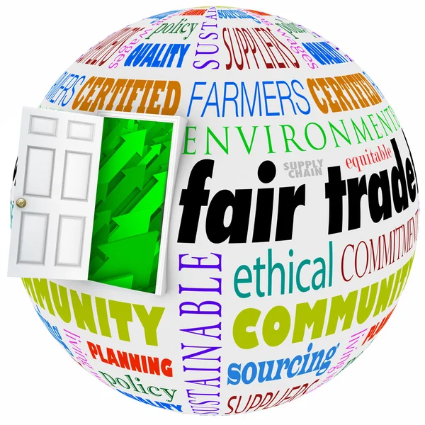 Fair Trade open door policy words — Stock Photo, Image