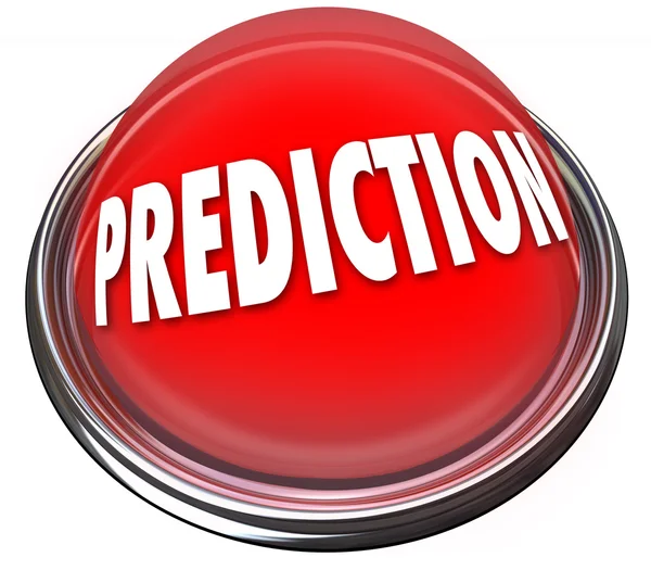 Prediction word on a red button — Stock Photo, Image