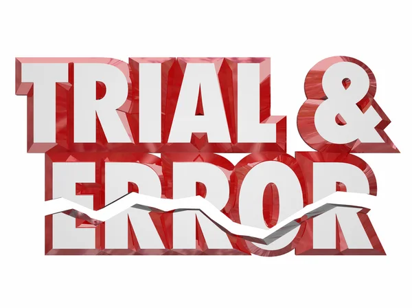 Trial and Error 3d words — Stock Photo, Image