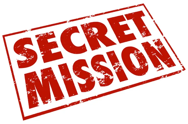 Geheime Missionsworte in roter Briefmarke — Stockfoto