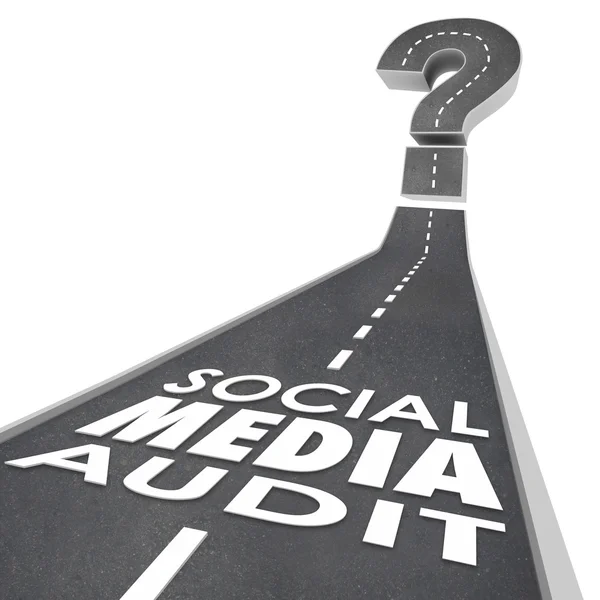 Sociale Media Audit woorden op een weg — Stockfoto
