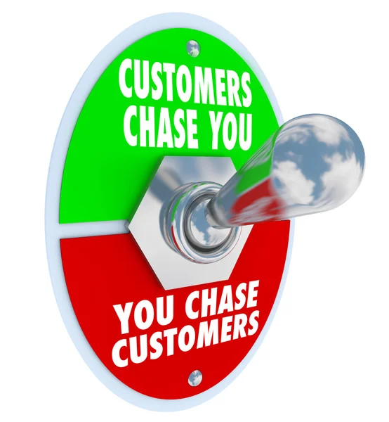 Customers Chase You Words on a toggle switch — Stock Photo, Image