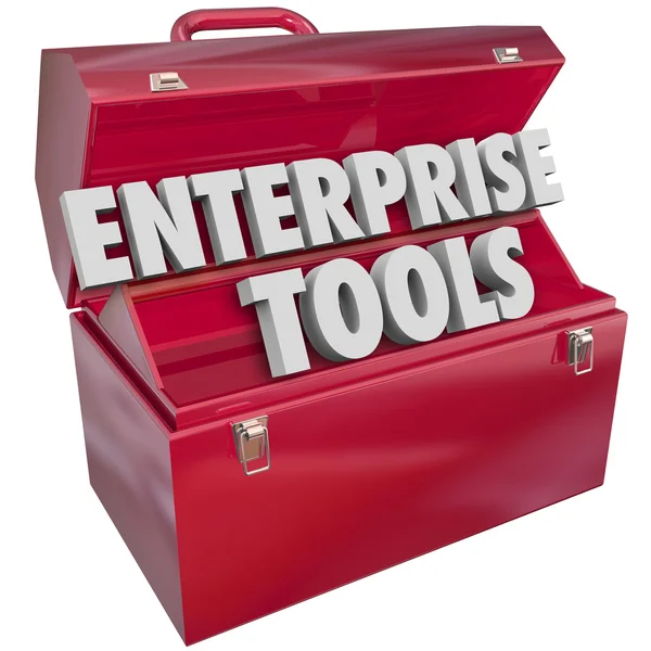 Nástroje Enterprise 3d slova v kovových nástrojů — Stock fotografie