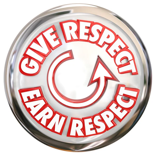 Give Respect to Earn Respect words on a button — Stock Photo, Image