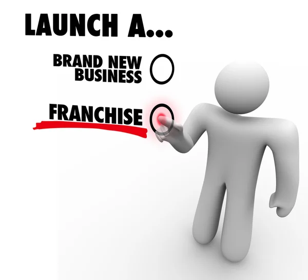 Starten van een Brand New Business of Franchise keuze gestemd door ondernemer — Stockfoto