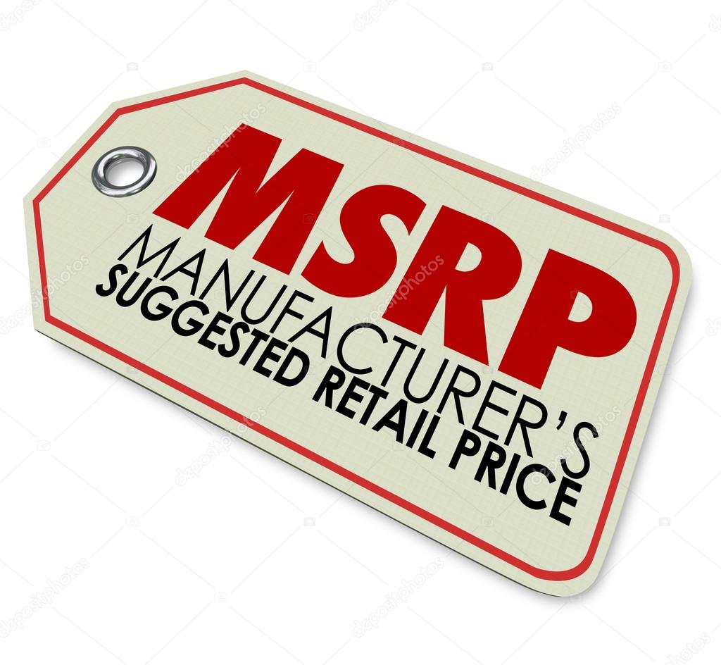 MSRP acronym or abbreviation on a store price stag