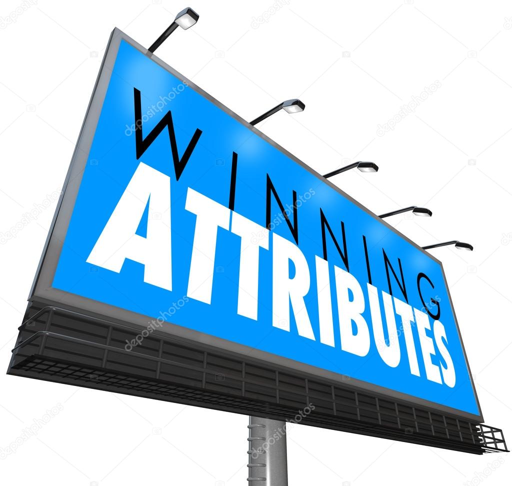 Winning Attributes words on a billboard