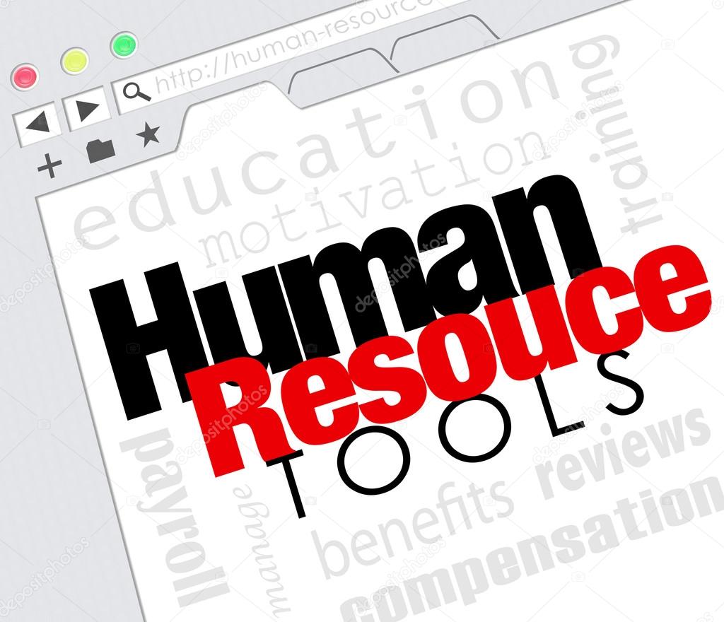 Human Resources words on a website internet screen