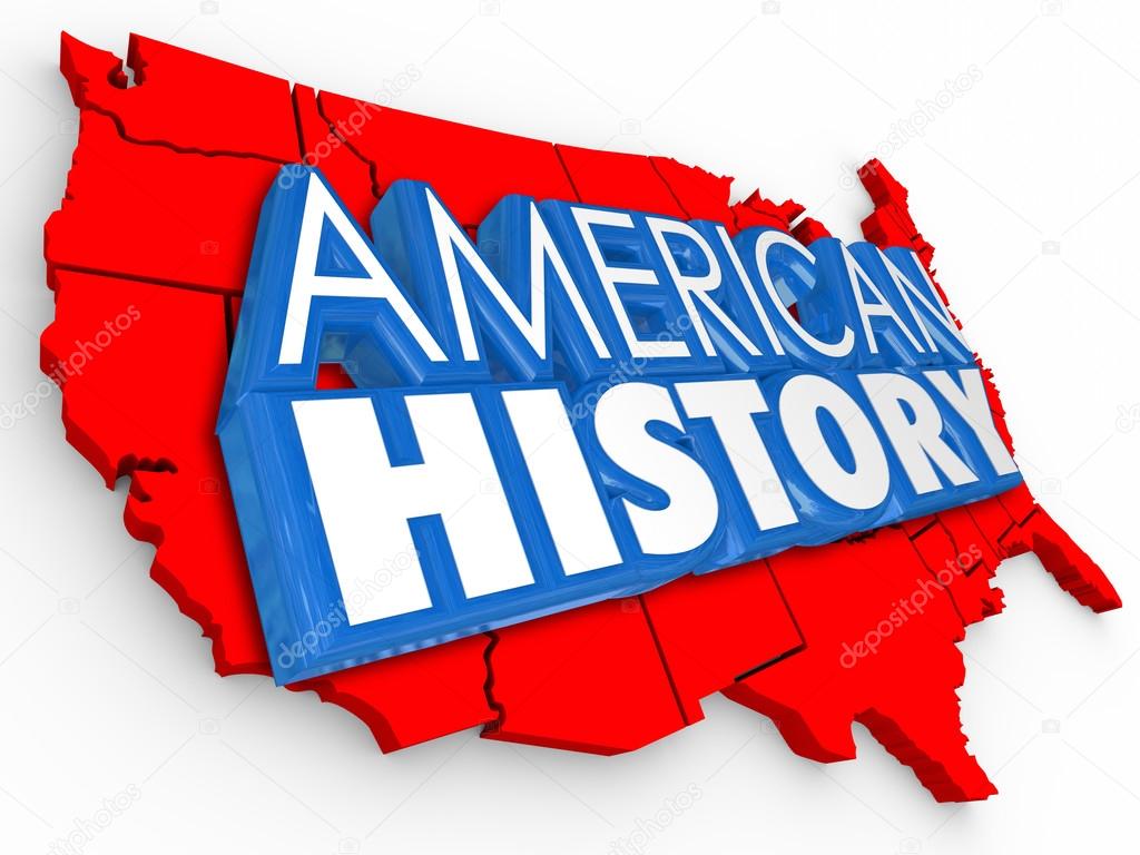 American History 3d words on a map
