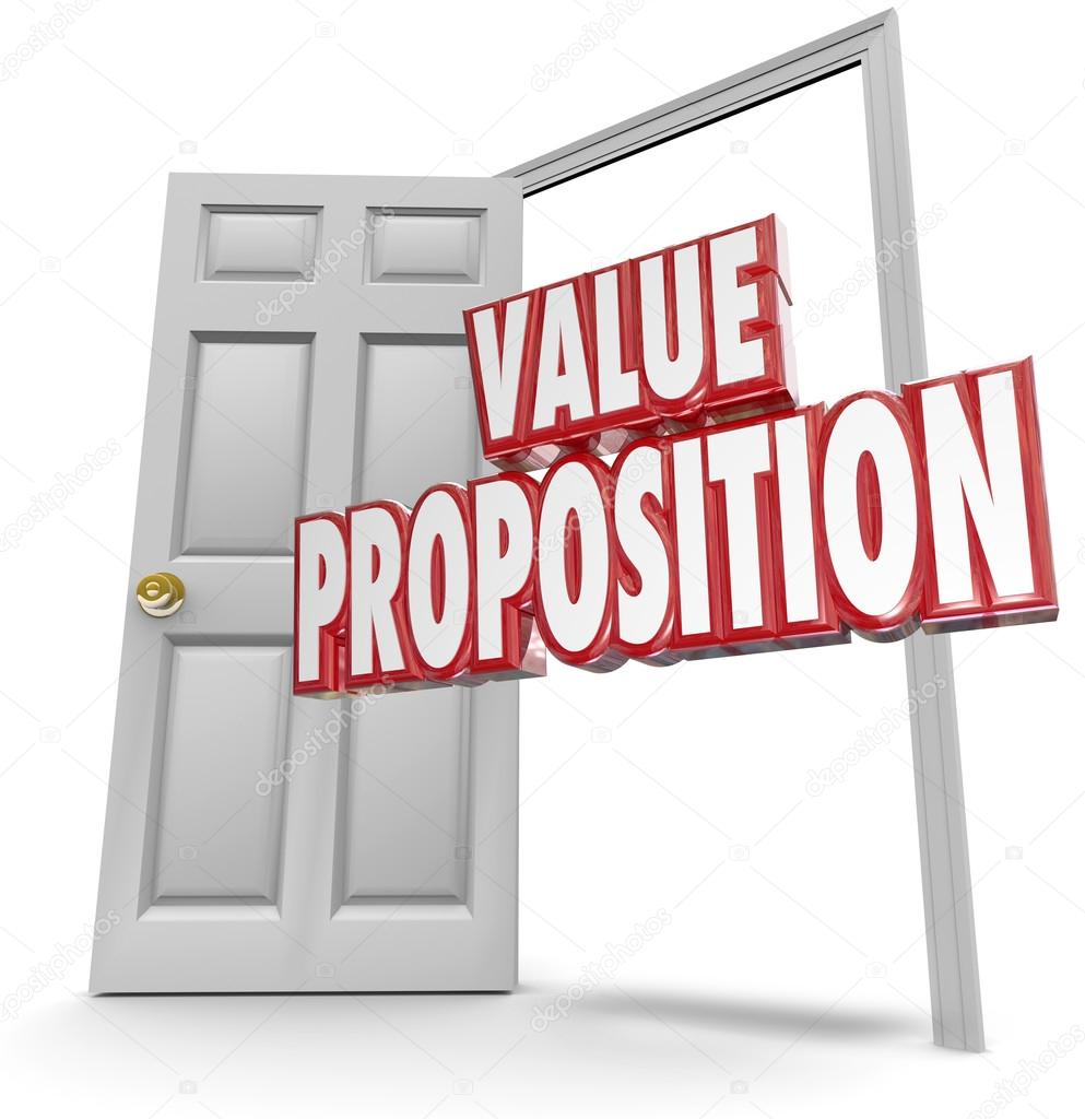 Value Proposition 3d red words in open door