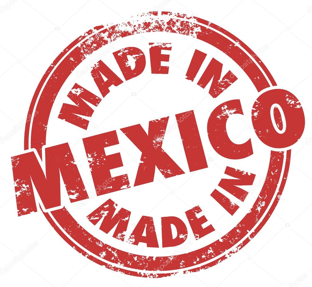 Made in Mexico words in a red round stamp