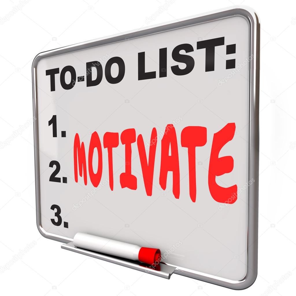Motivate word written on a to-do list