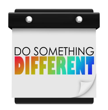 Do Something Different words on a calendar page clipart