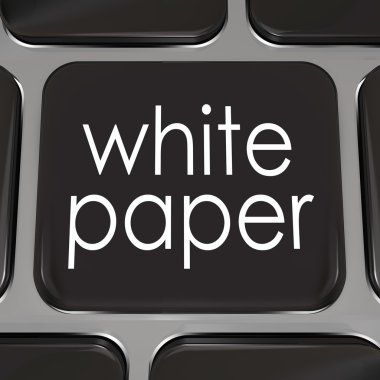 White paper words on a black computer keyboard key or button clipart