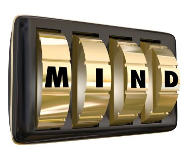 Mind word with letters on lock dials clipart