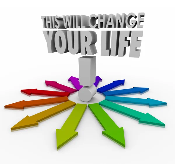 Dit zal Change Your Life 3d woorden op pijlen — Stockfoto
