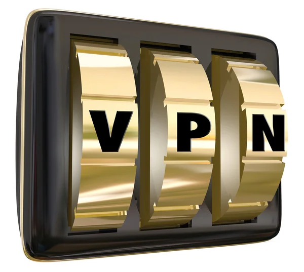 Літери VPN на циферблатах блокування — стокове фото