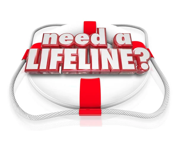 Precisa de uma pergunta Lifeline sobre um salva-vidas — Fotografia de Stock