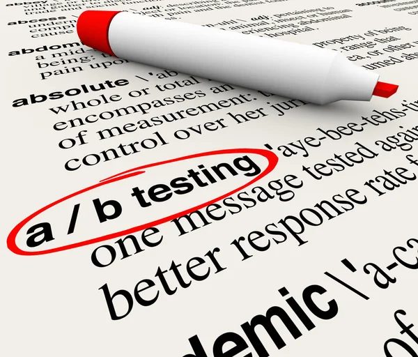 AB Testing words in a dictionary definition — Stock Photo, Image