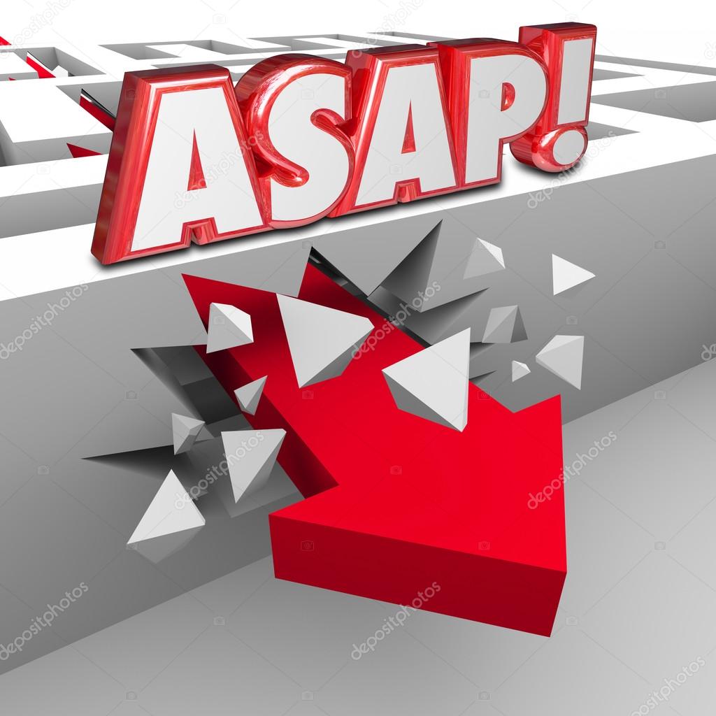 ASAP words abbreviation for As Soon As Possible