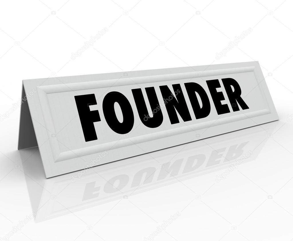 Founder word on a name tent card