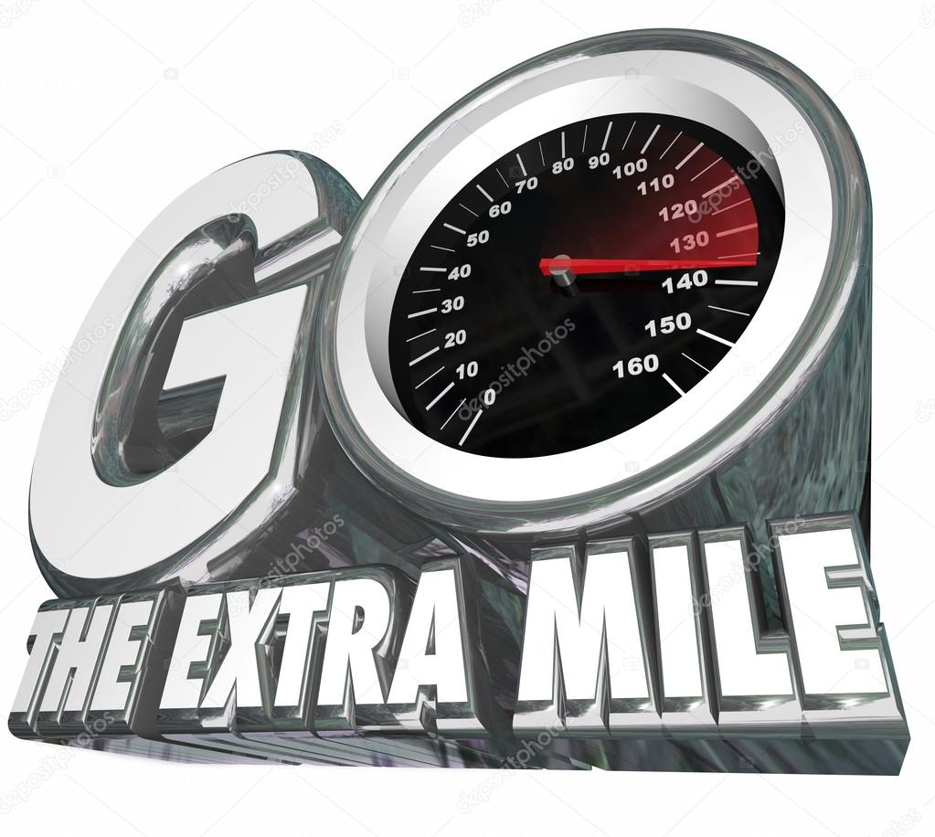 Go the Extra Mile words with speedometer