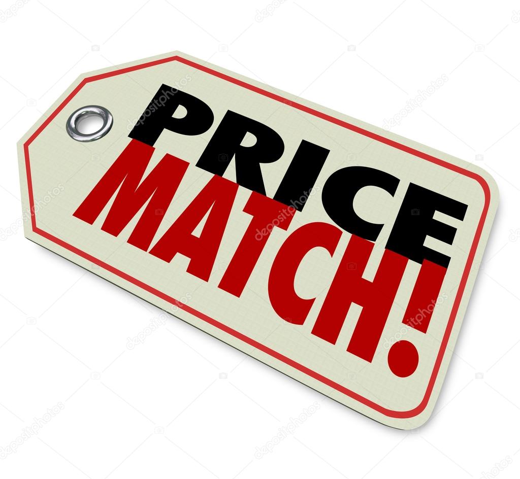 Price Match words on a store merchandise tag