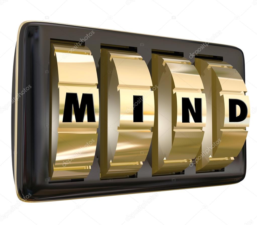 Mind word with letters on lock dials