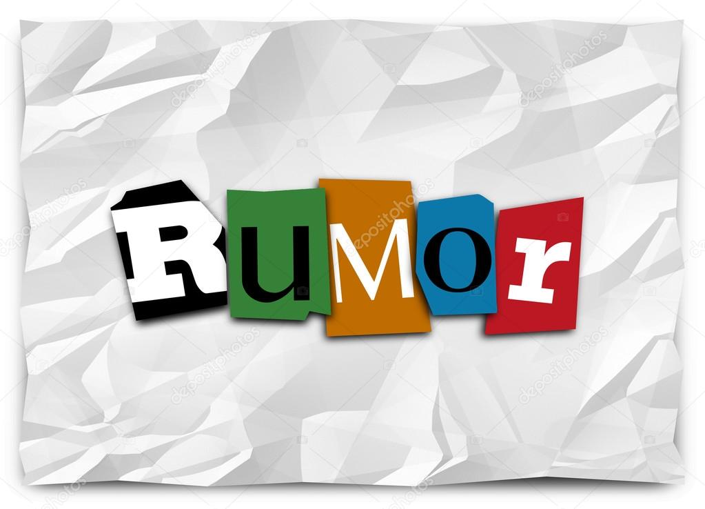 Rumor word in cutout letters