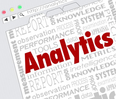 Bir Internet Web sitesi ekran Analytics söz