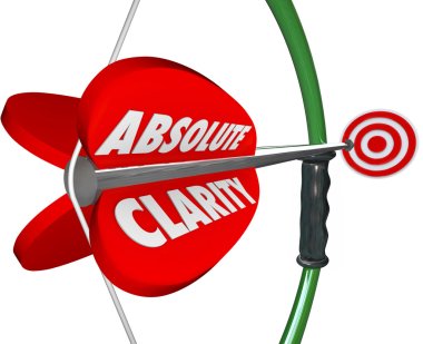 Absolute Clarity words on bow and arrow clipart
