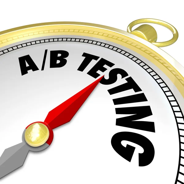 A - B test ord på en kompass — Stockfoto