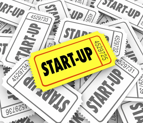 Start-Up word on a golden ticket — Stock Photo, Image