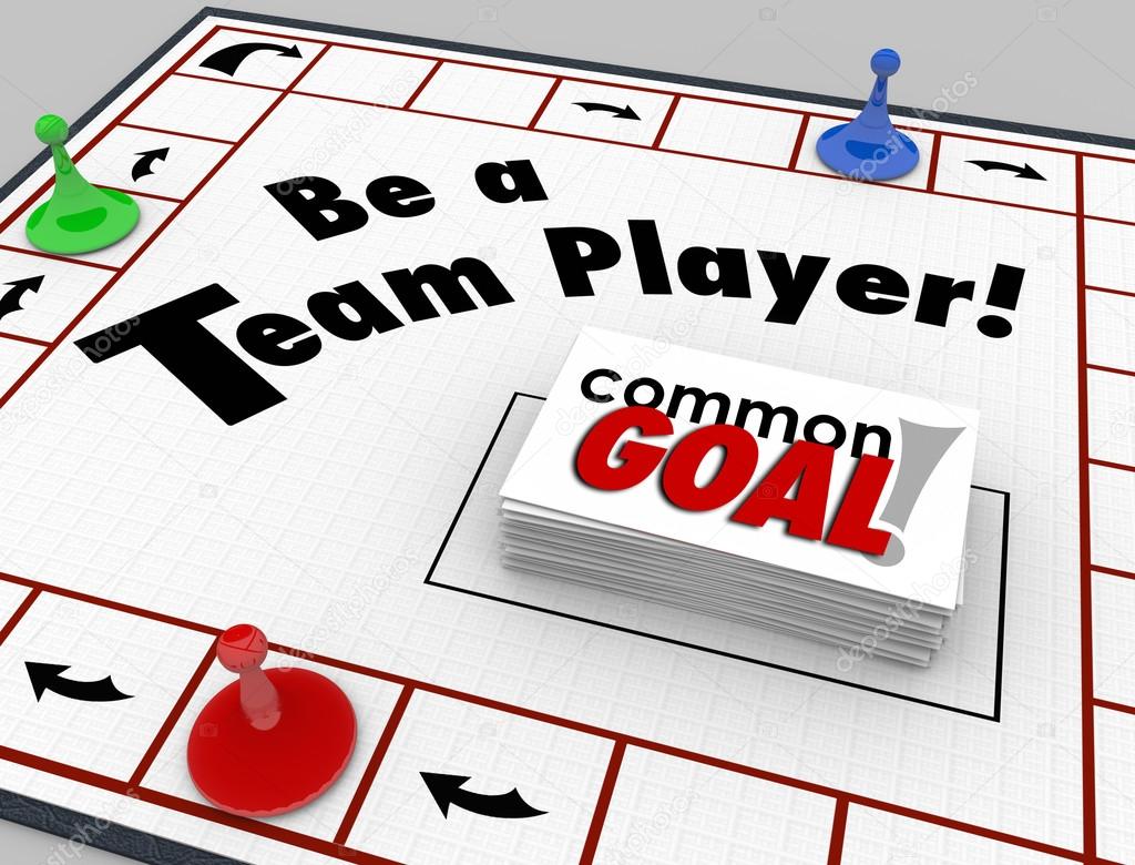 Be a Team Player words on a board game