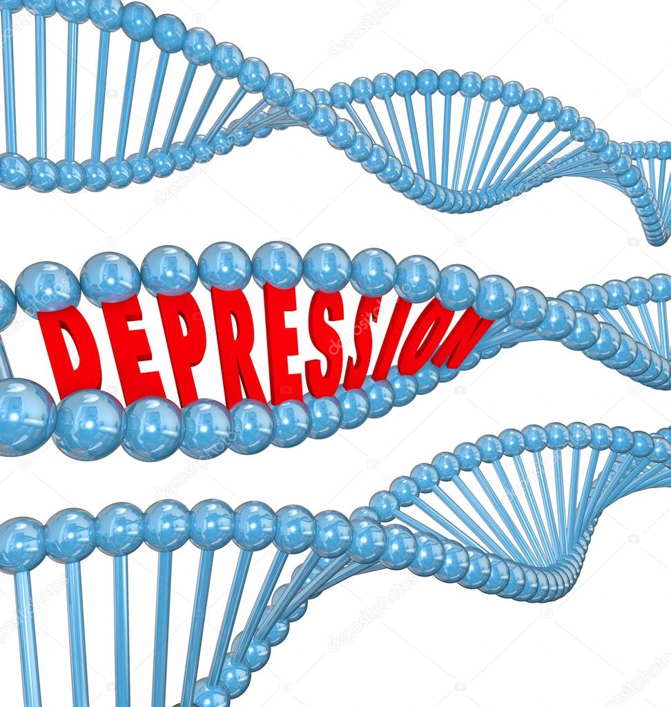 Depression word in 3d letters in a DNA