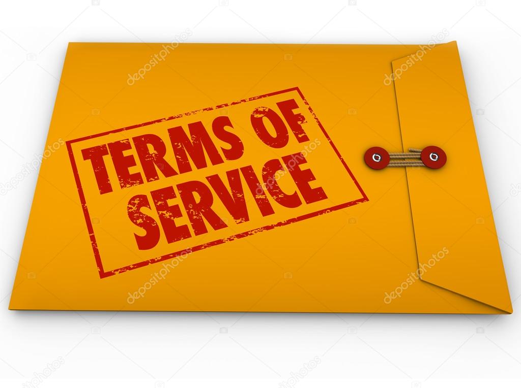 Terms of Service words on stamp