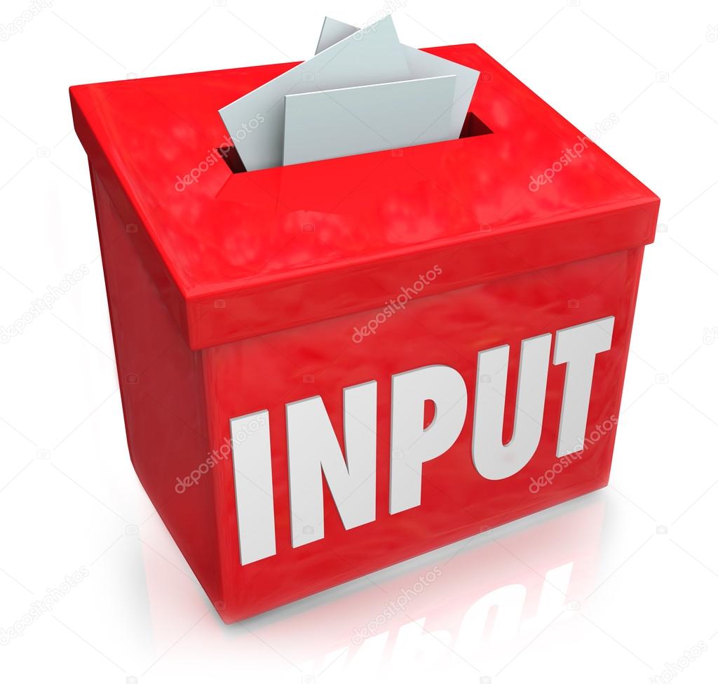 Input word on a 3D red box