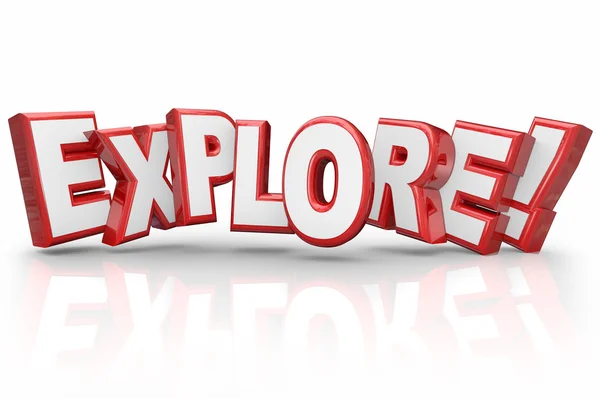 Explore word in red 3D words — Stock Photo, Image