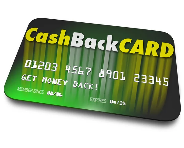 Cash Back Palabras de la tarjeta en una tarjeta de crédito — Foto de Stock