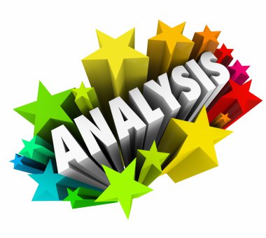 Analysis word in 3d colorful stars clipart