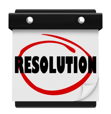 Çözünürlük kelime bir takvim sayfası