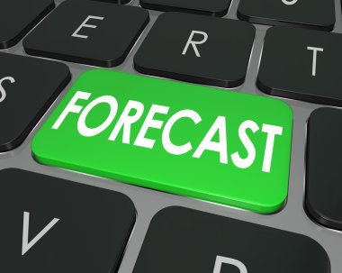 Forecast word on a computer keyboard button clipart