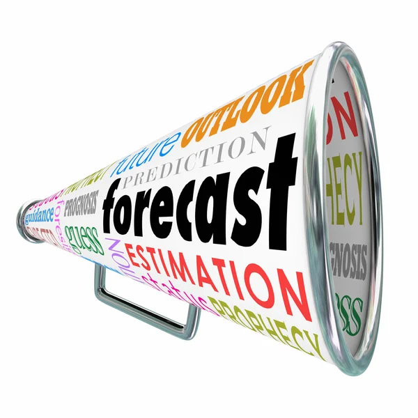 Forecast word on a megaphone or bullhorn — Stock Photo, Image