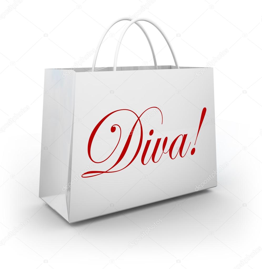 Diva word on shopping bag