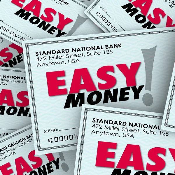 Easy Money words on checks — Stock Photo, Image