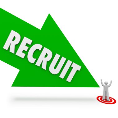 Recruit arrow pointing at the top clipart