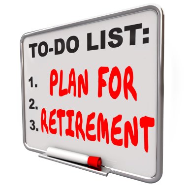 Plan Your emeklilik kelimelik bir kuru tahta silmek