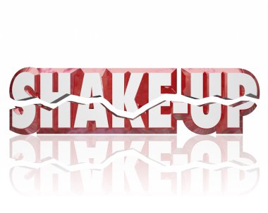 Shake-Up words in broken 3d letters clipart