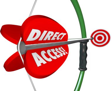 Direct Access words on a bow and arrow clipart